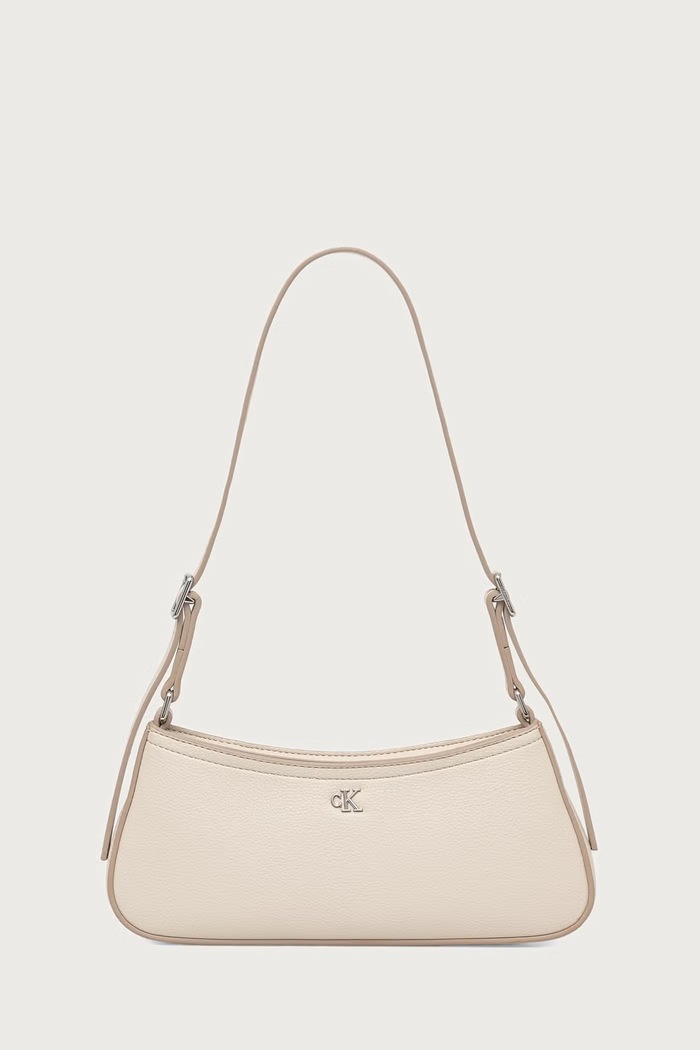 Calvin Klein Torebka hobo damska z imitacji skóry beżowy LV04F4114G