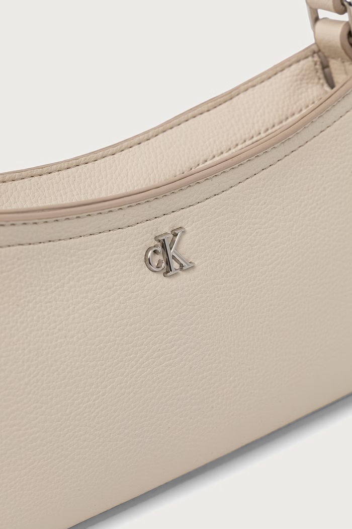 Torebka hobo damska z imitacji skóry Calvin Klein LV04F4114G beżowy