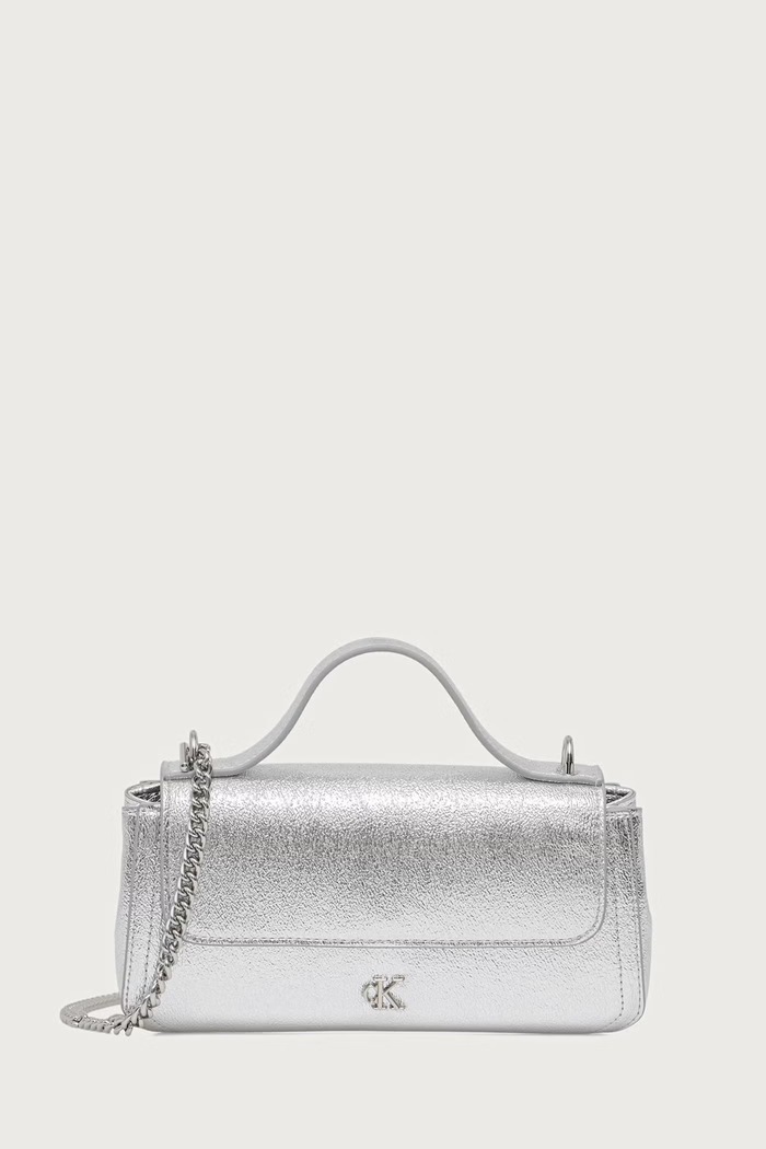 Calvin Klein Torebka crossbody damska z imitacji skóry srebrny LV04F1403G