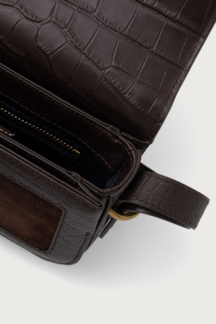 Χιαστί γυναικεία δέρμα σουέτ SCRIPT Tommy Hilfiger καφέ AW0AW19378