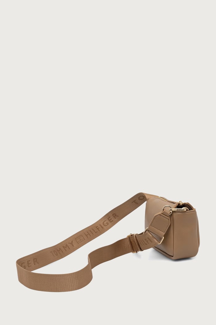 Doplnky Tommy Hilfiger Crossbody kabelka dámska z imitácie kože ESSENTIAL AW0AW19402 béžová