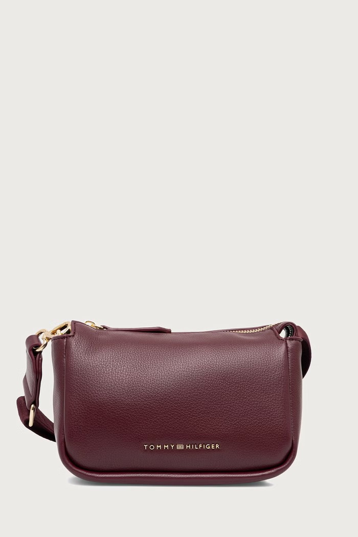 Tommy Hilfiger Crossbody kabelka dámska z imitácie kože ESSENTIAL burgundské AW0AW19402