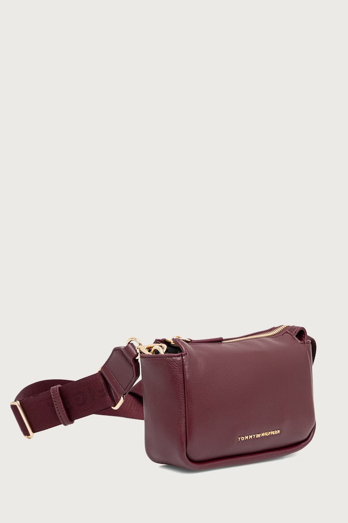 Tommy Hilfiger Crossbody kabelka dámska z imitácie kože ESSENTIAL AW0AW19402 burgundské SS27