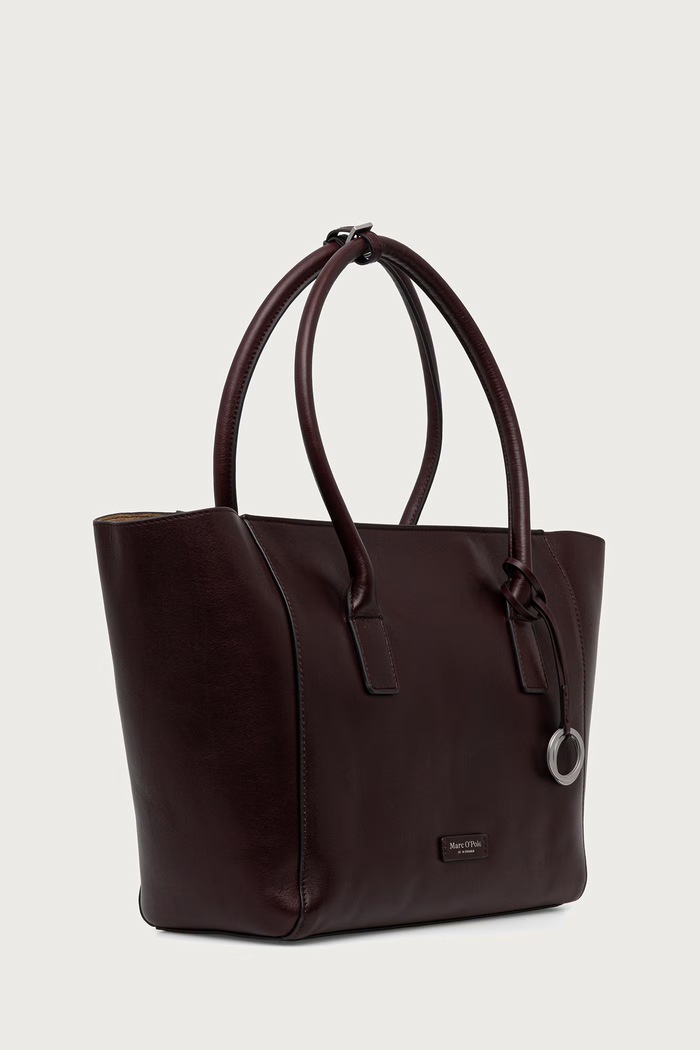 Marc O'Polo Torebka shopper damska skórzana 5000016288 bordowy SS27