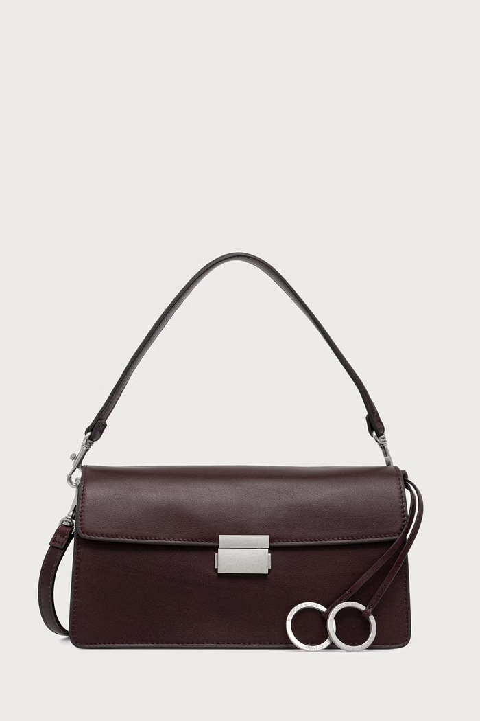 Marc O'Polo Torebka crossbody damska skórzana bordowy 5000016289