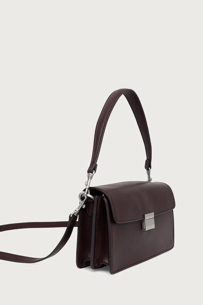 Marc O'Polo Torebka crossbody damska skórzana 5000016289 bordowy SS27