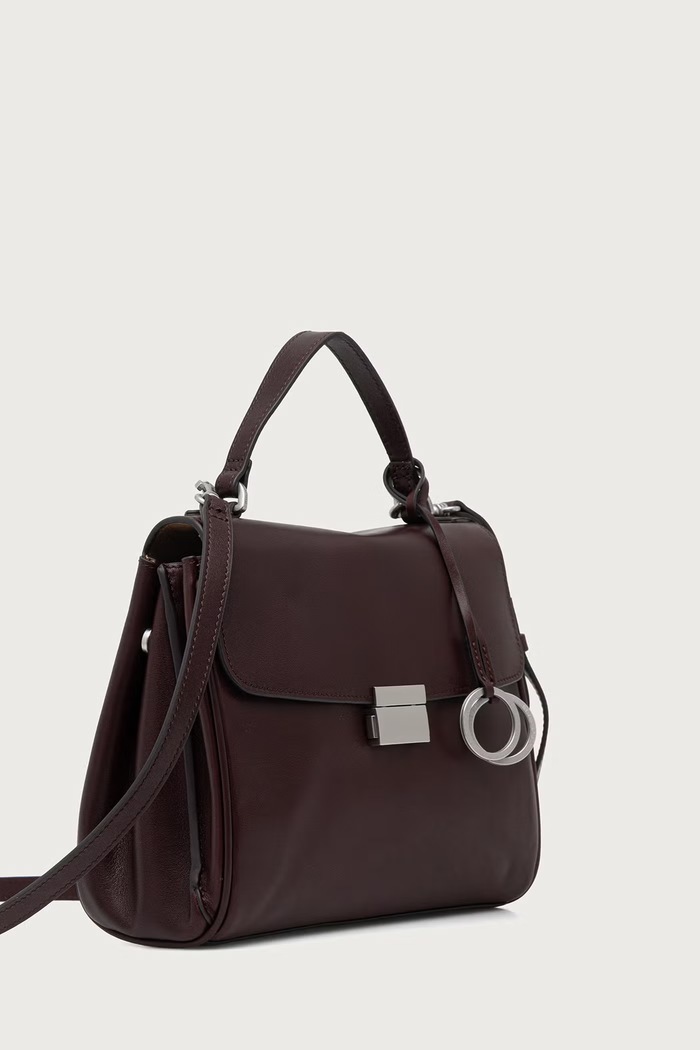 Marc O'Polo Torebka crossbody damska skórzana 5000016291 bordowy SS27