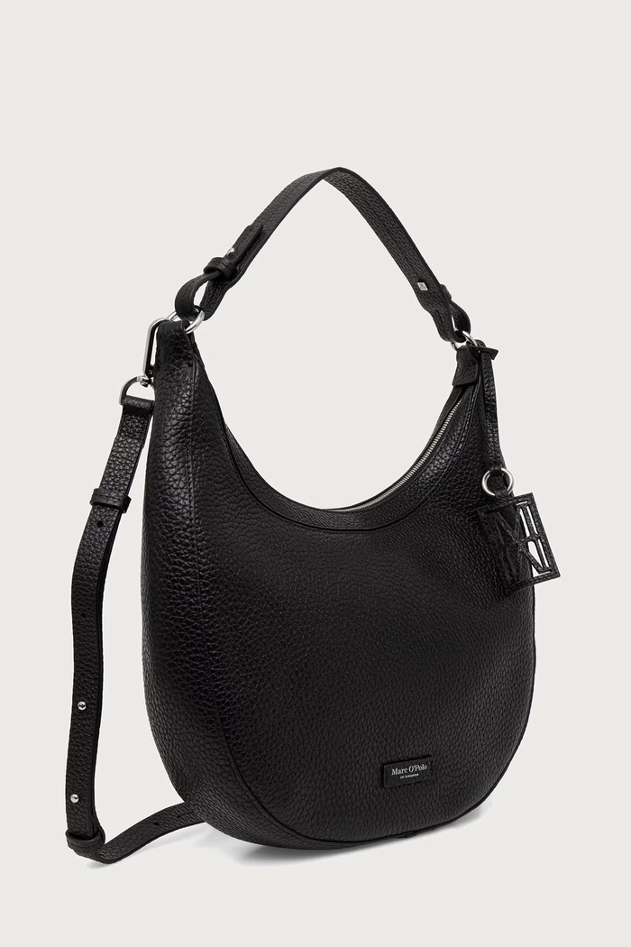 Marc O'Polo Torebka hobo damska skórzana 5000016376 czarny SS27