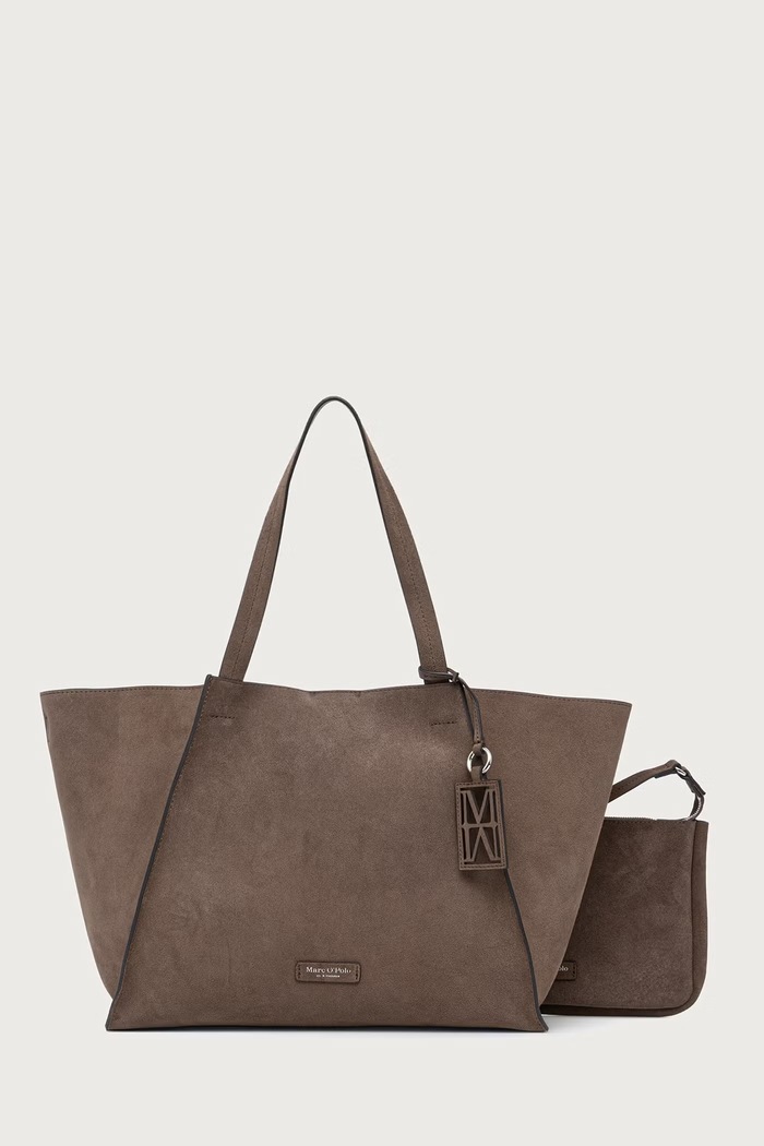 Marc O'Polo Torebka shopper damska zamszowa brązowy 5000016384