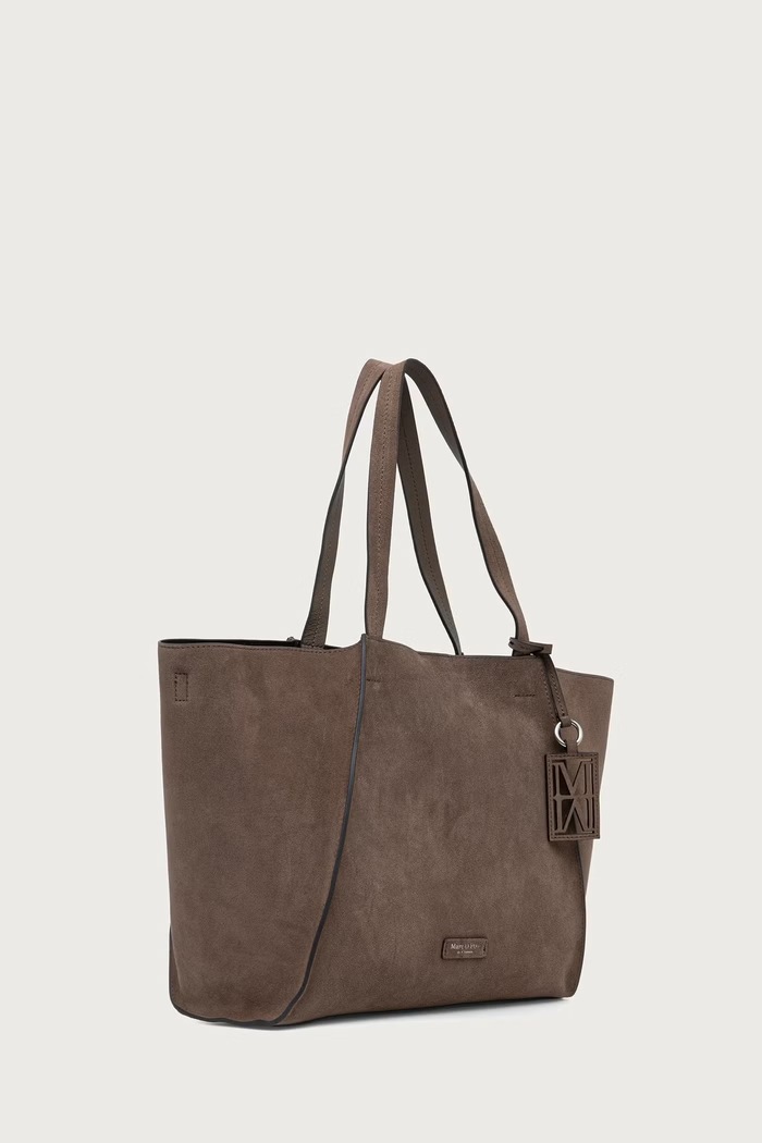 Marc O'Polo Torebka shopper damska zamszowa 5000016384 brązowy SS27