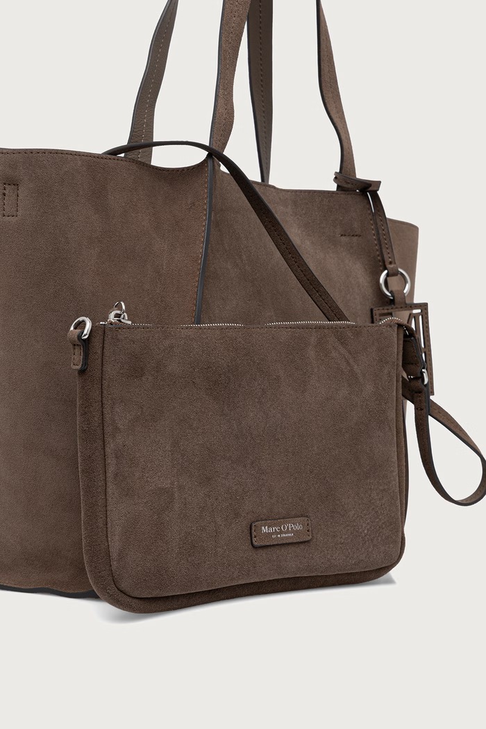 Torebka shopper damska zamszowa Marc O'Polo brązowy 5000016384