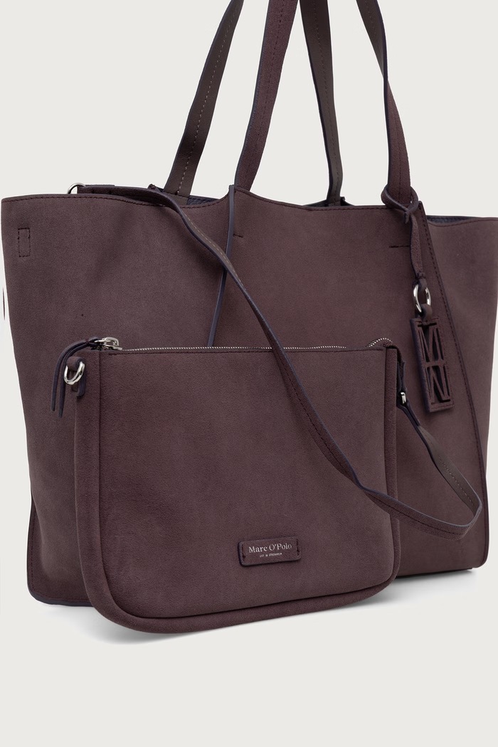 Akcesoria Marc O'Polo Torebka shopper damska zamszowa 5000016384 bordowy