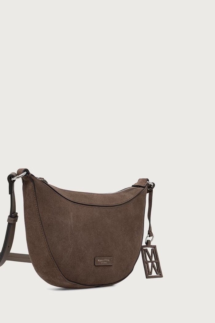 Marc O'Polo Torebka crossbody damska zamszowa 5000016385 brązowy SS27