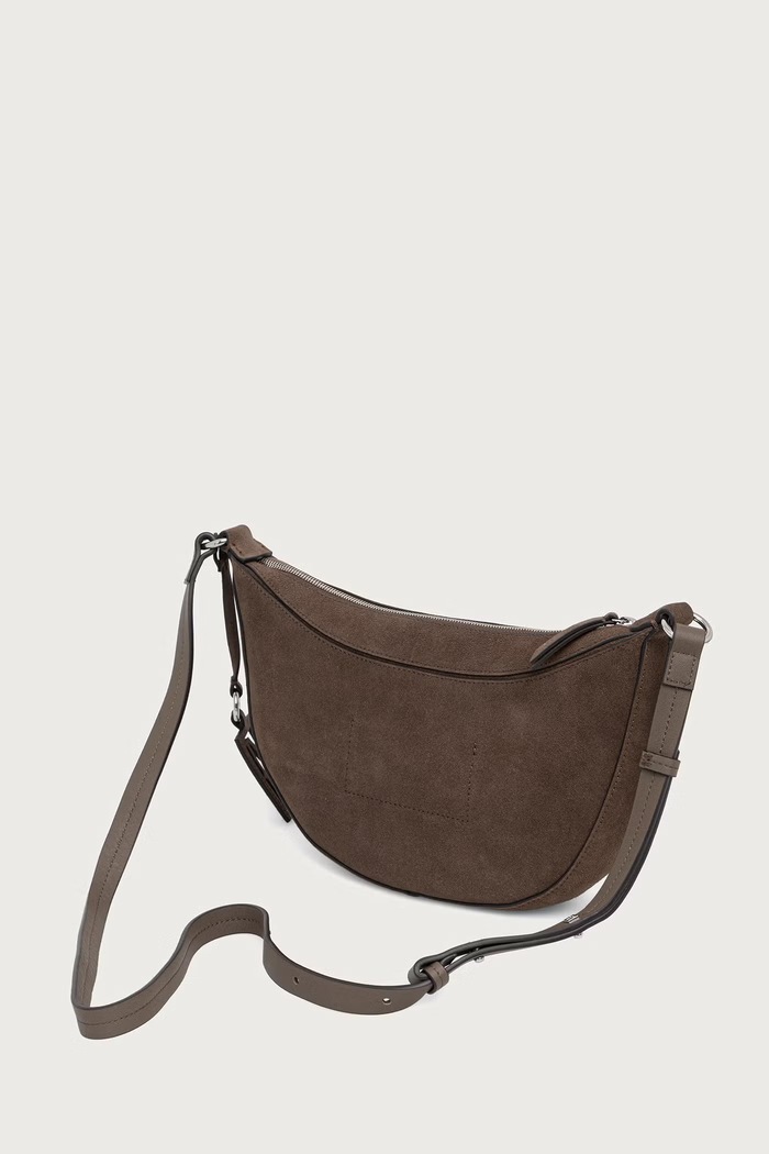 Akcesoria Marc O'Polo Torebka crossbody damska zamszowa 5000016385 brązowy