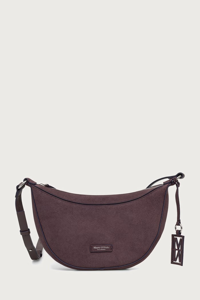 Marc O'Polo Torebka crossbody damska zamszowa bordowy 5000016385