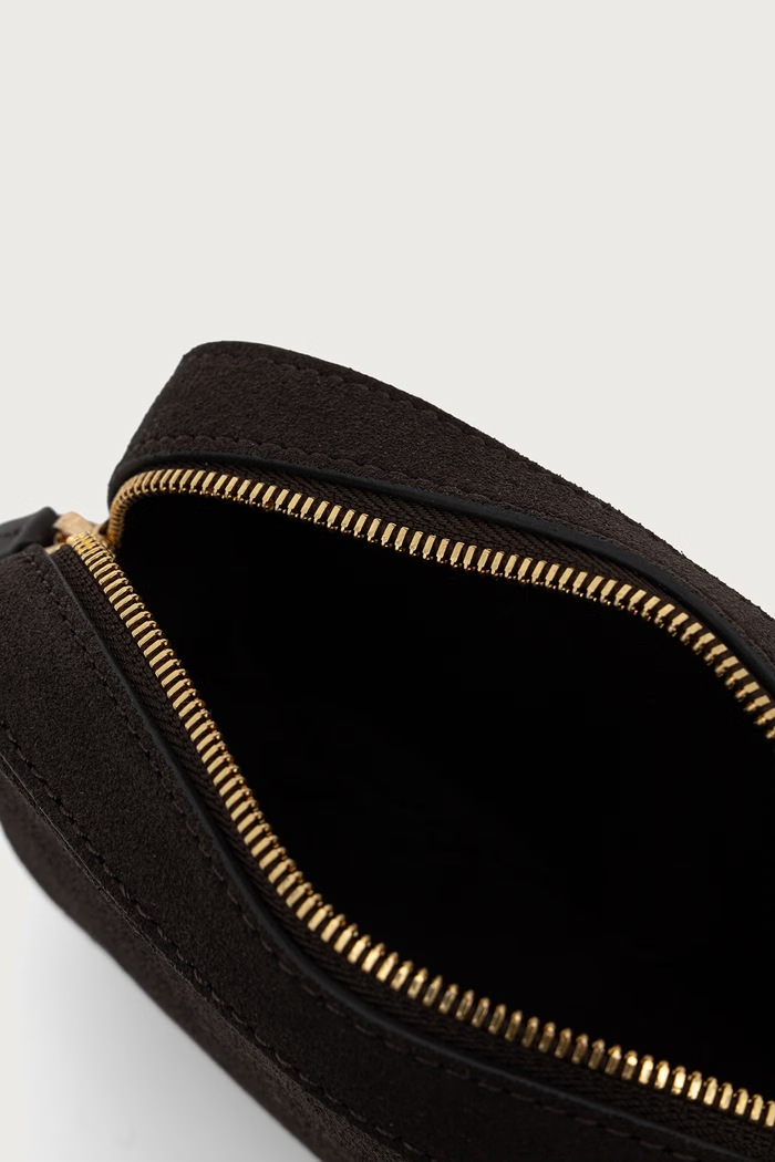 Torebka crossbody damska z imitacji zamszu Marc O'Polo brązowy 5000016594