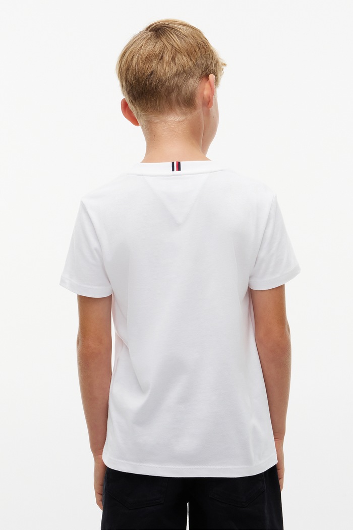 Chłopiec Tommy Hilfiger T-shirt dziecięcy KB0KB10813.128.176.PPY1 biały