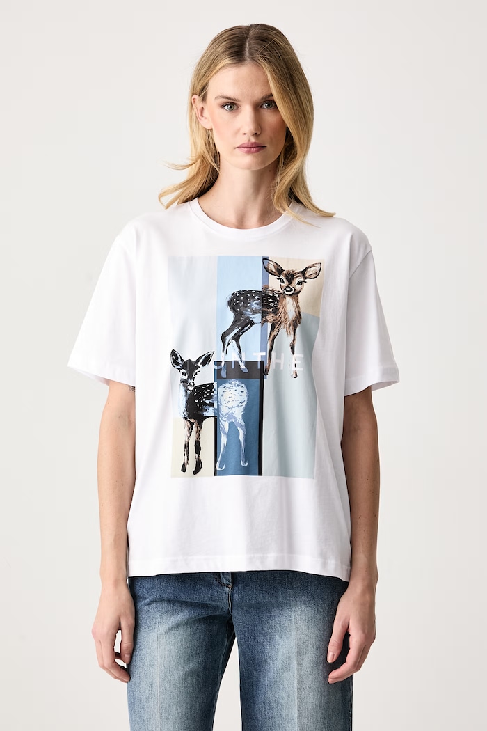 MUNTHE T-shirt damski bawełniany biały 264110126460