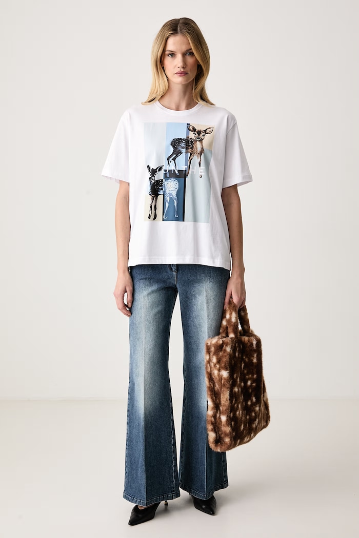 MUNTHE T-shirt damski bawełniany 264110126460 biały SS27