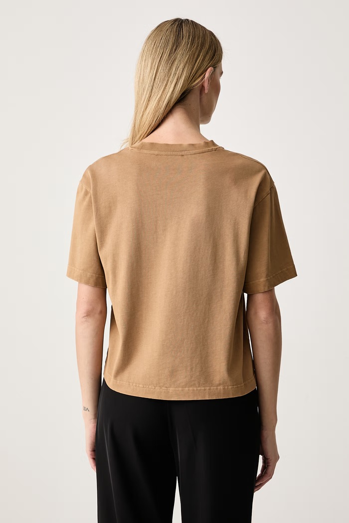 Odzież MUNTHE T-shirt damski bawełniany 264110826461 brązowy