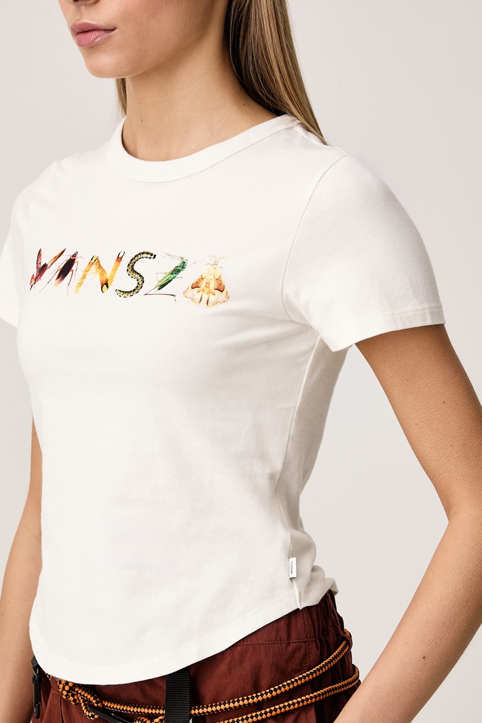 T-shirt damski bawełniany z elastanem VanSZA Vans VN0013V4WHT1 beżowy