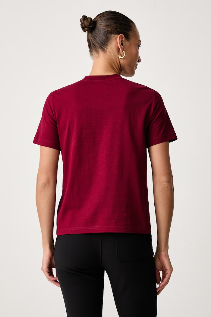 Odzież Calvin Klein T-shirt damski bawełniany LV044J800G bordowy