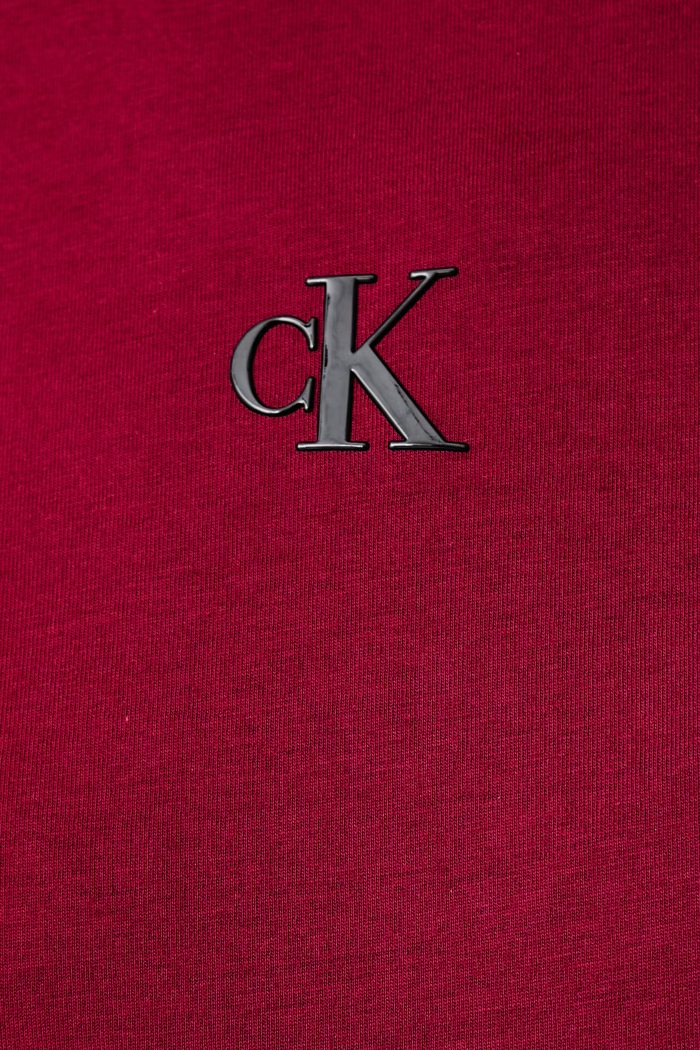 T-shirt damski bawełniany Calvin Klein bordowy LV044J800G