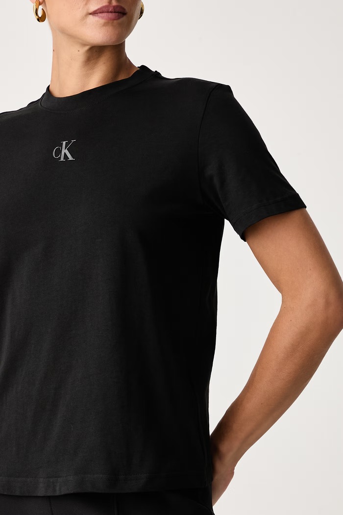 T-shirt damski bawełniany Calvin Klein LV044J800G czarny
