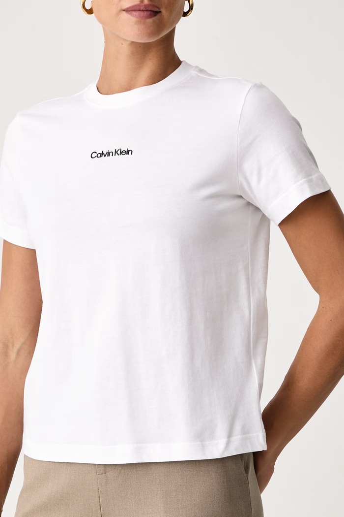 T-shirt damski bawełniany Calvin Klein LV044J802G biały