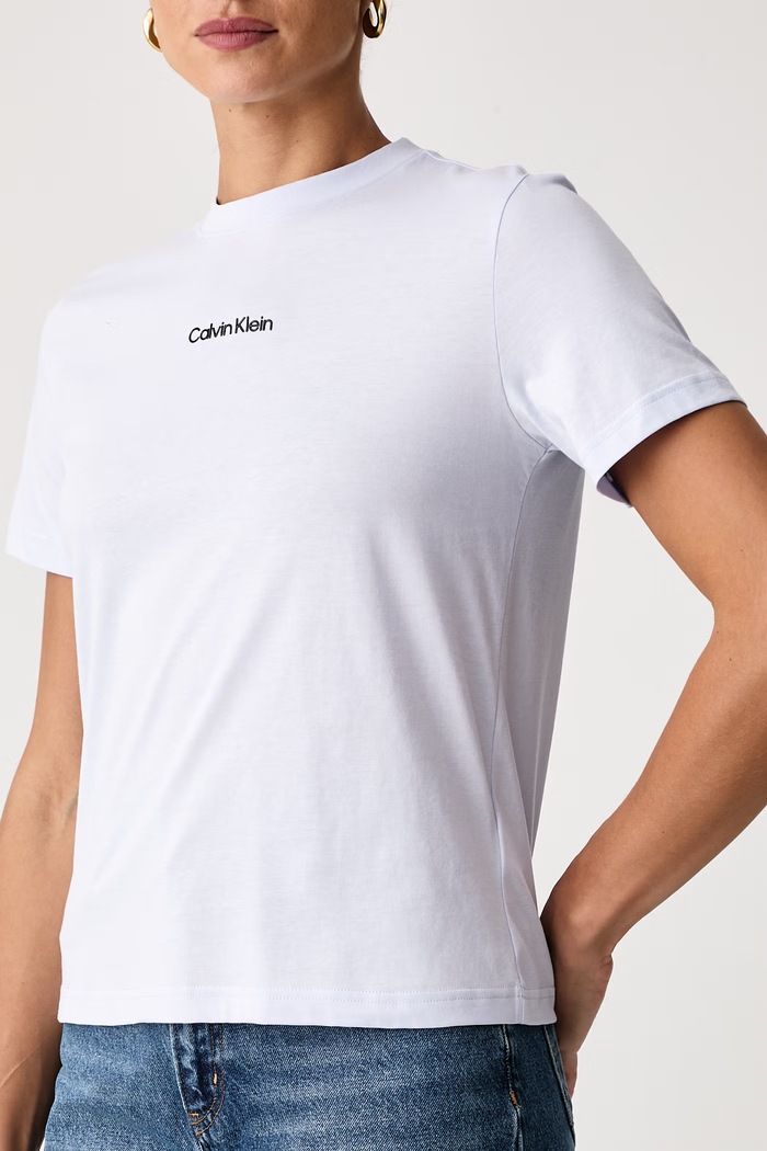T-shirt damski bawełniany Calvin Klein LV044J802G niebieski