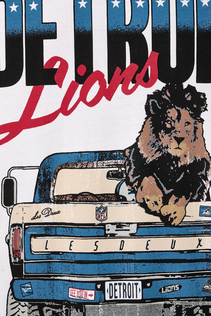 T-shirt męski bawełniany Les Deux x Detroit Lions Les Deux biały 1003214
