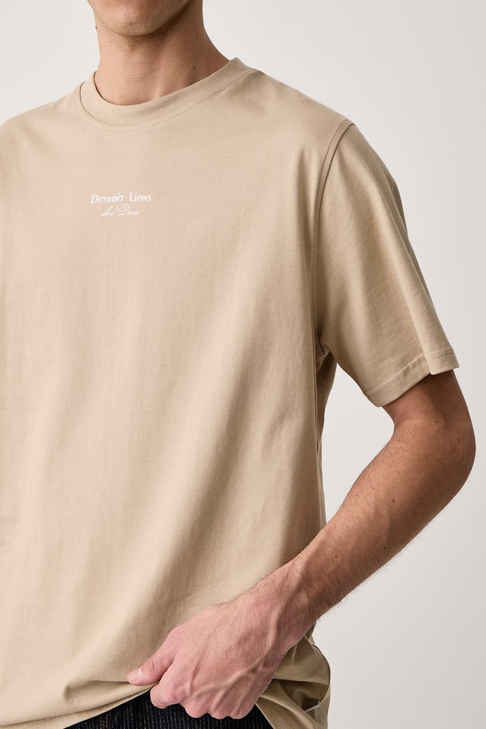 T-shirt męski bawełniany Les Deux x Detroit Lions Les Deux 1003221 beżowy
