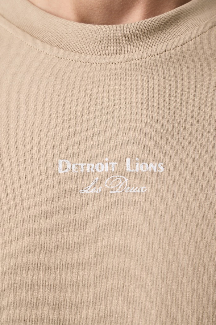 T-shirt męski bawełniany Les Deux x Detroit Lions Les Deux beżowy 1003221