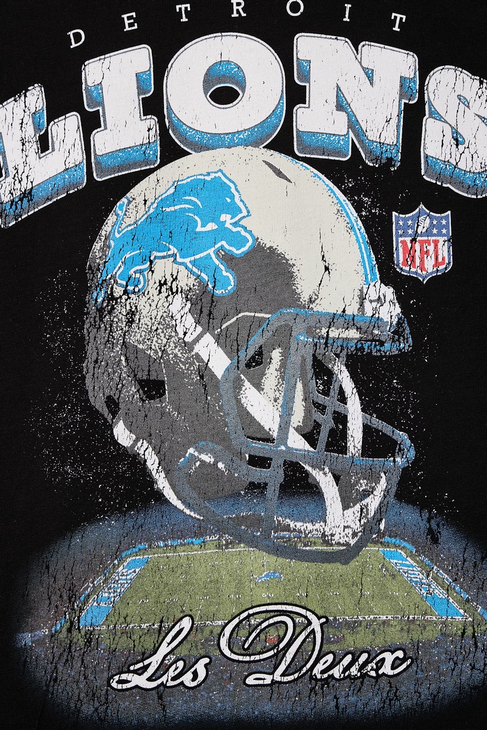 T-shirt męski bawełniany Les Deux x Detroit Lions Les Deux czarny 1003223