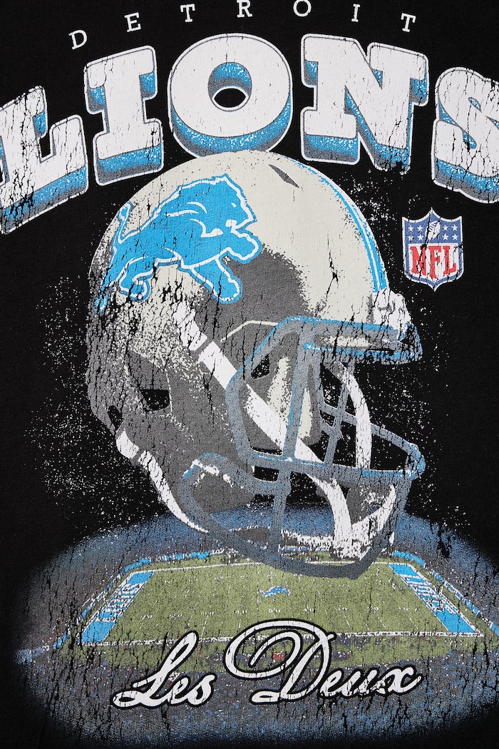 T-shirt męski bawełniany Les Deux x Detroit Lions Les Deux czarny 1003223