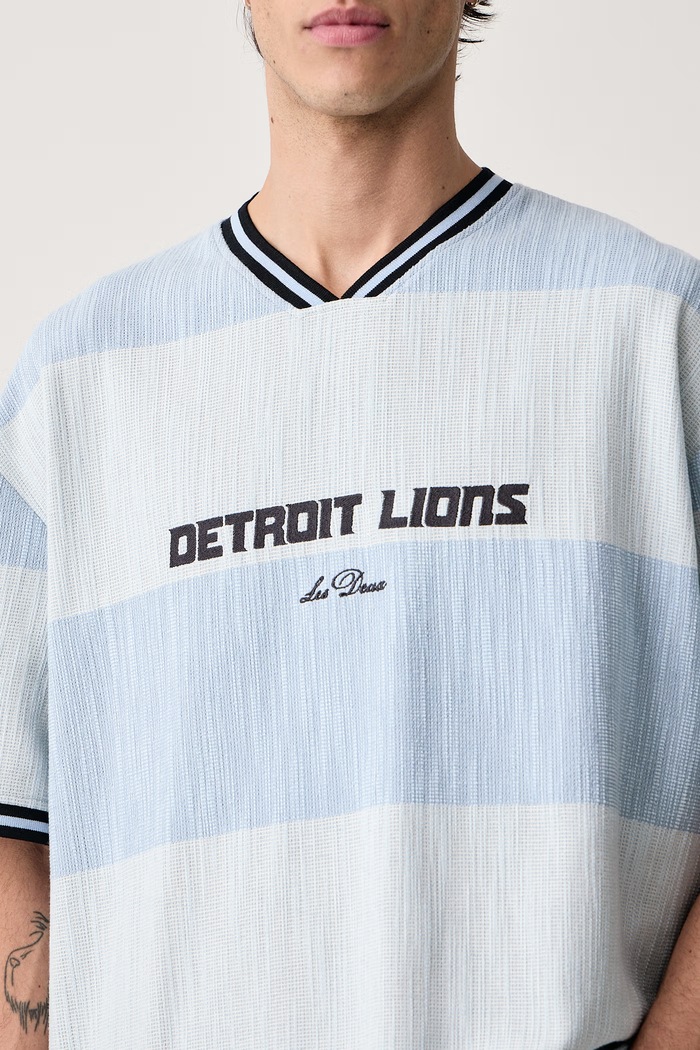 T-shirt męski Les Deux x Detroit Lions Les Deux 1003230 niebieski