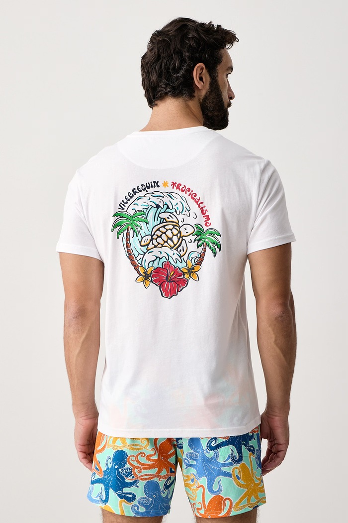 Vilebrequin T-shirt ανδρικό βαμβακερό TEWIS λευκό TWSFP300