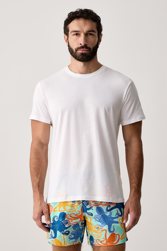 Vilebrequin T-shirt ανδρικό βαμβακερό TEWIS TWSFP300 λευκό SS27