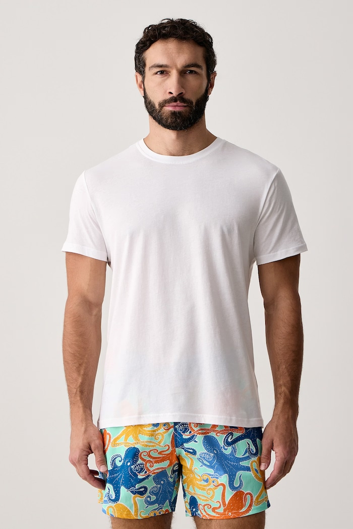 Vilebrequin T-shirt ανδρικό βαμβακερό TEWIS TWSFP300 λευκό SS27