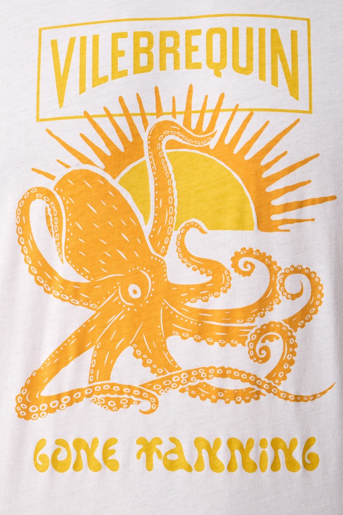 T-shirt ανδρικό βαμβακερό TEWIS Vilebrequin TWSFP302 λευκό
