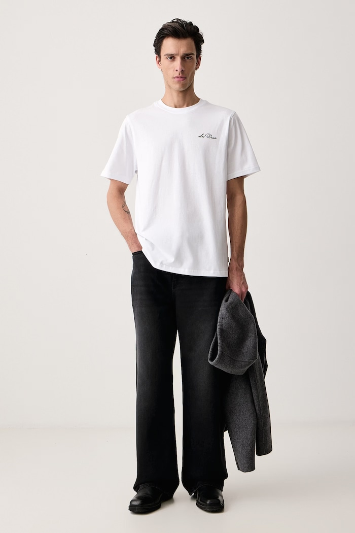 Les Deux T-shirt basic męski bawełniany 1002708 biały SS27