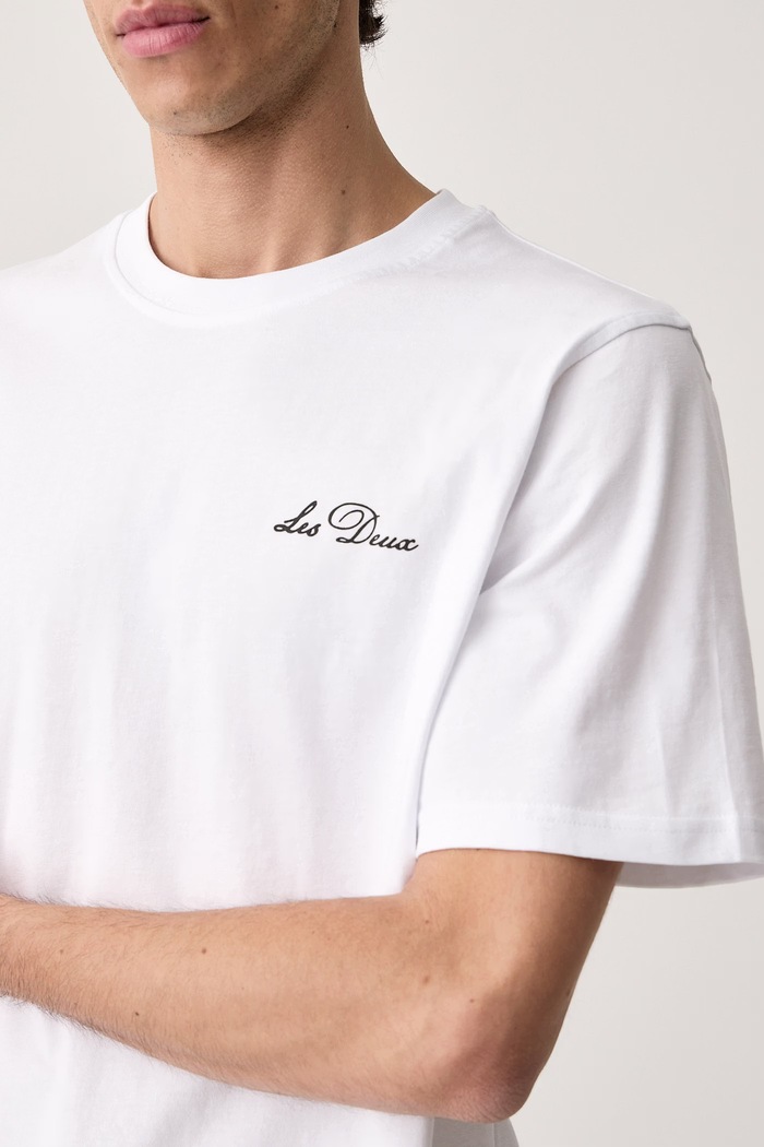 T-shirt basic męski bawełniany Les Deux 1002708 biały