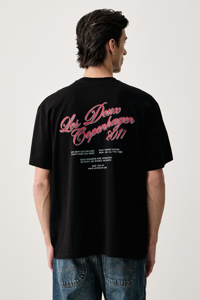 Les Deux T-shirt męski bawełniany z elastanem czarny 1002710