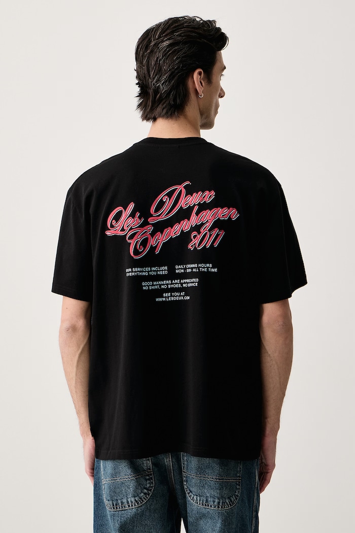 Les Deux T-shirt męski bawełniany z elastanem czarny 1002710