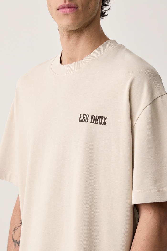 Odzież Les Deux T-shirt męski bawełniany 1002750 beżowy