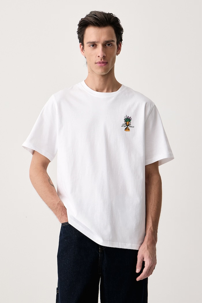 Odzież Les Deux T-shirt męski bawełniany 1002753 biały