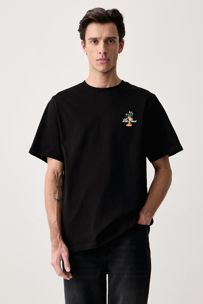 Odzież Les Deux T-shirt męski bawełniany 1002753 czarny