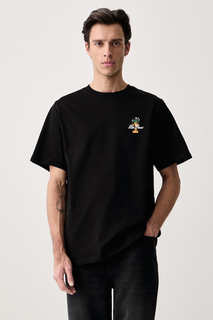 Odzież Les Deux T-shirt męski bawełniany 1002753 czarny