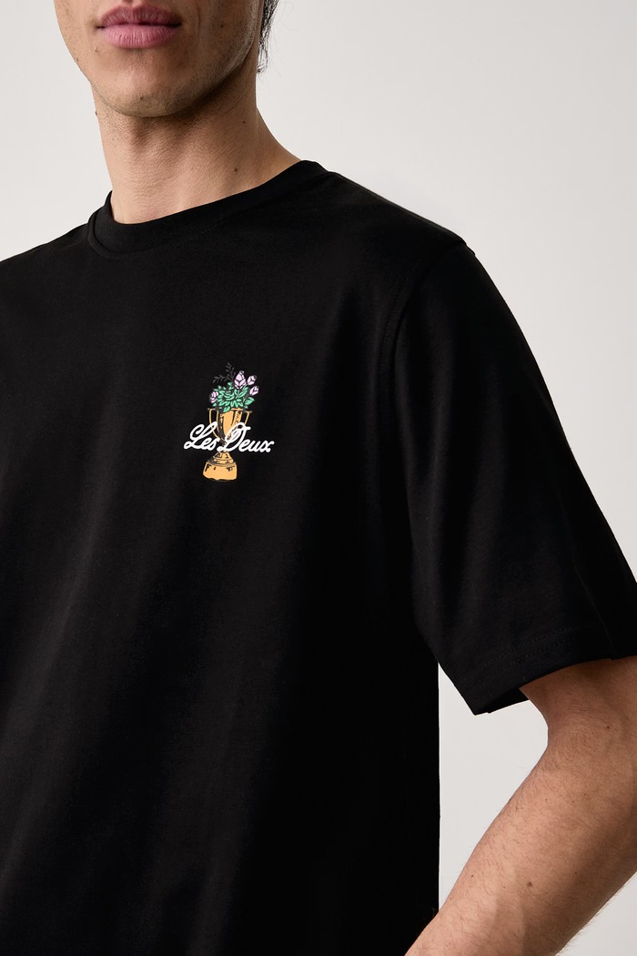 T-shirt męski bawełniany Les Deux 1002753 czarny