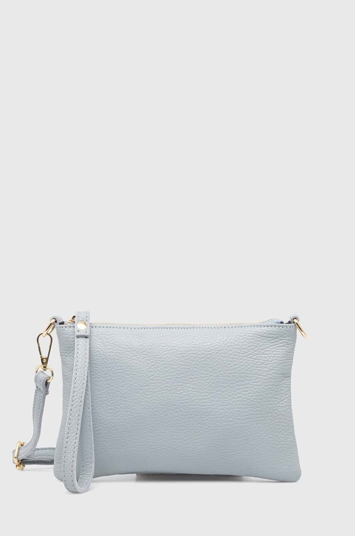 Answear Lab poseta de piele uni albastru 679.HKK